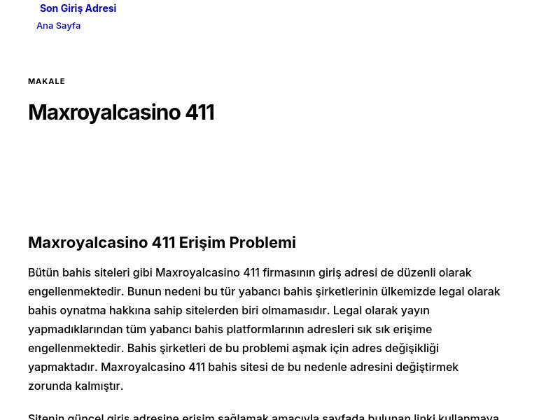 Maxroyalcasino 411 - Son Giriş Adresi - Ekran Görüntüsü