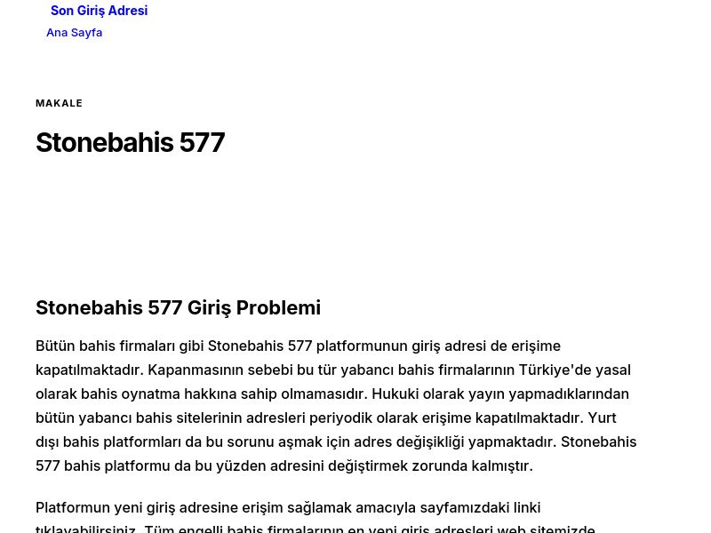 Stonebahis 577 - Son Giriş Adresi - Ekran Görüntüsü