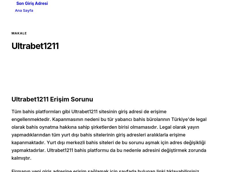 Ultrabet1211 - Son Giriş Adresi - Ekran Görüntüsü