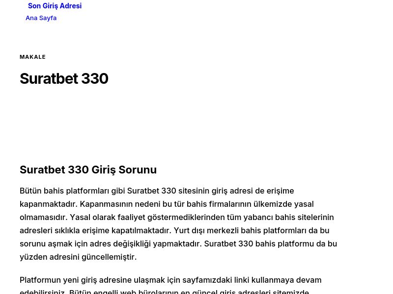 Suratbet 330 - Son Giriş Adresi - Ekran Görüntüsü