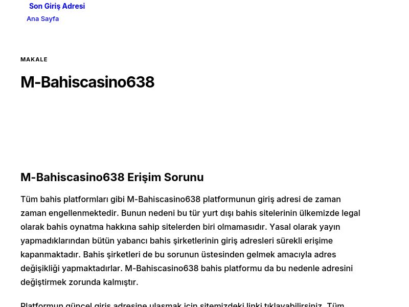 M-Bahiscasino638 - Son Giriş Adresi - Ekran Görüntüsü