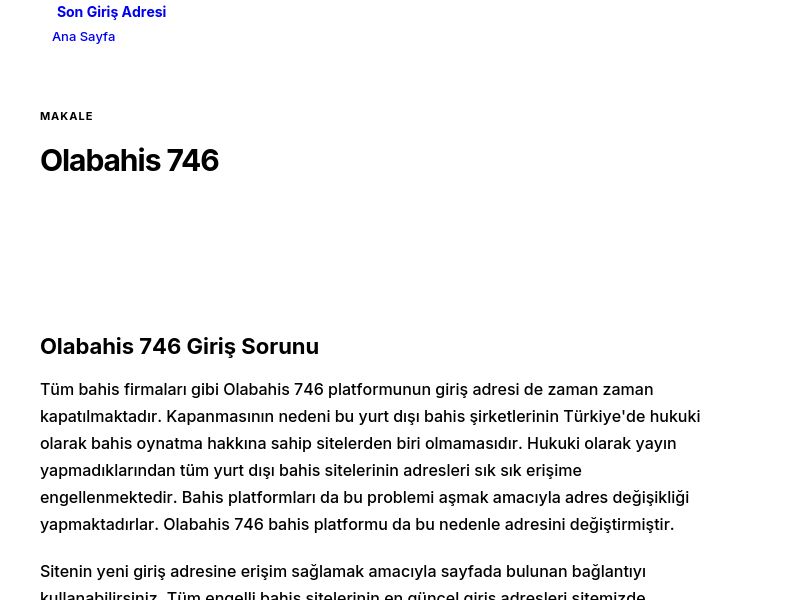 Olabahis 746 - Son Giriş Adresi - Ekran Görüntüsü