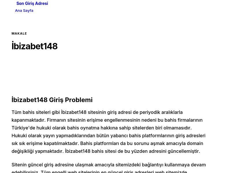 İbizabet148 - Son Giriş Adresi - Ekran Görüntüsü