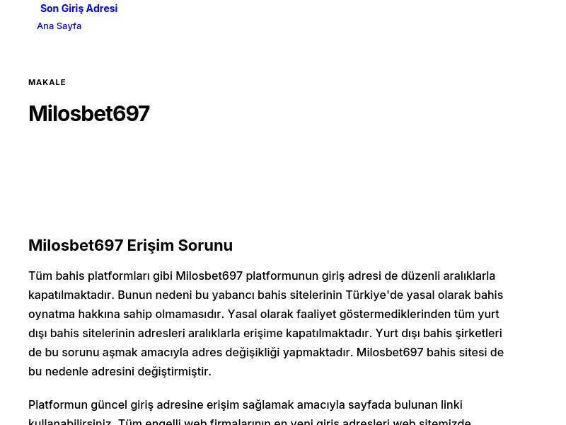Milosbet697 - Son Giriş Adresi - Ekran Görüntüsü