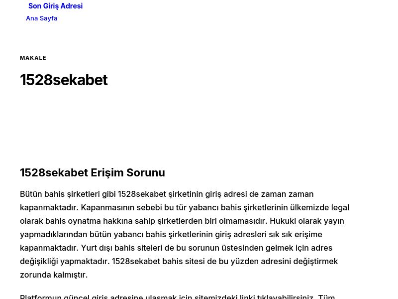 1528sekabet - Son Giriş Adresi - Ekran Görüntüsü
