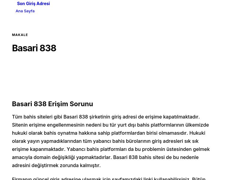 Basari 838 - Son Giriş Adresi - Ekran Görüntüsü
