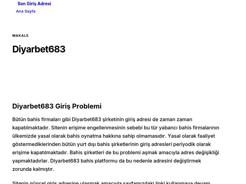 Diyarbet683 - Son Giriş Adresi - Ekran Görüntüsü