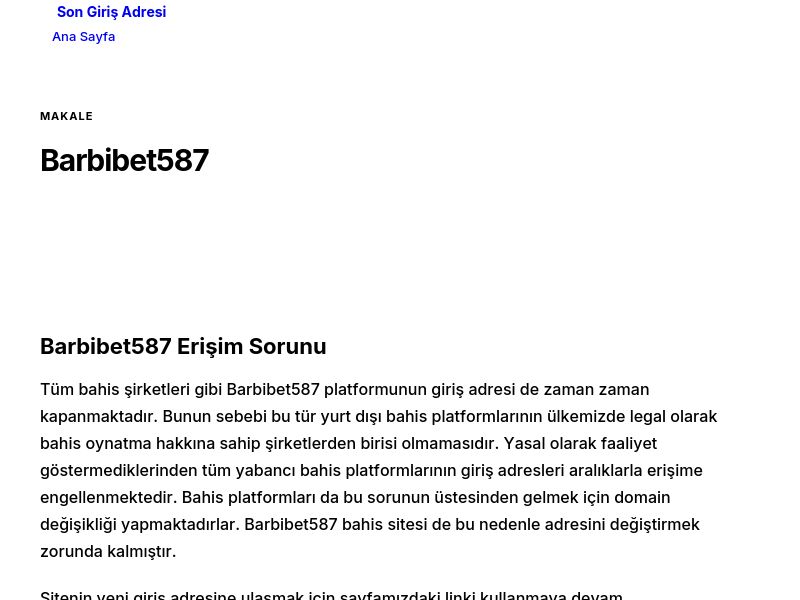 Barbibet587 - Son Giriş Adresi - Ekran Görüntüsü