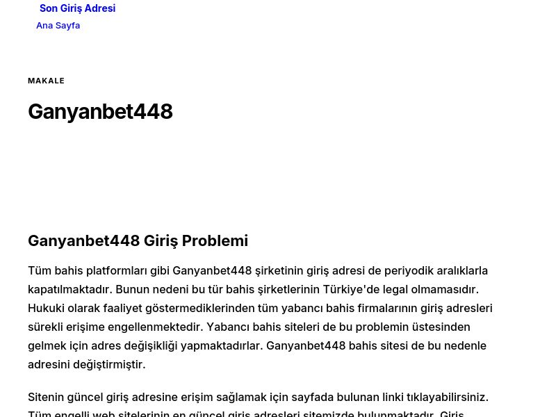 Ganyanbet448 - Son Giriş Adresi - Ekran Görüntüsü