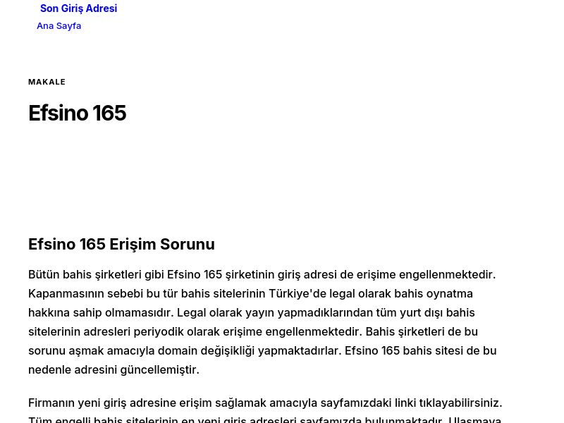 Efsino 165 - Son Giriş Adresi - Ekran Görüntüsü