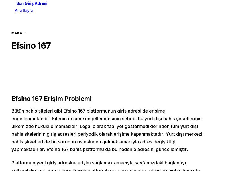 Efsino 167 - Son Giriş Adresi - Ekran Görüntüsü