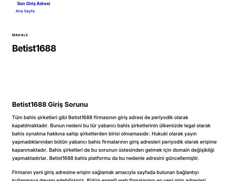 Betist1688 - Son Giriş Adresi - Ekran Görüntüsü