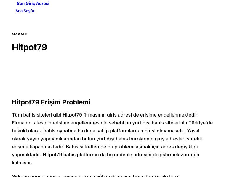 Hitpot79 - Son Giriş Adresi - Ekran Görüntüsü