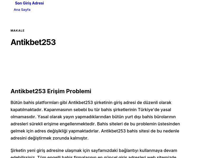 Antikbet253 - Son Giriş Adresi - Ekran Görüntüsü