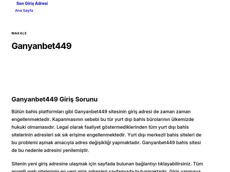 Ganyanbet449 - Son Giriş Adresi - Ekran Görüntüsü