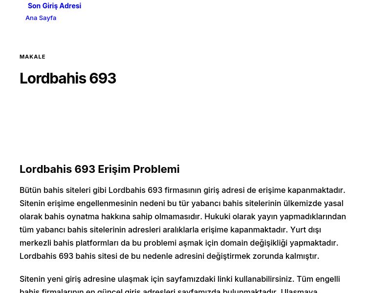 Lordbahis 693 - Son Giriş Adresi - Ekran Görüntüsü