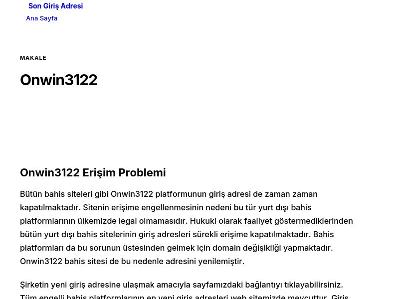 Onwin3122 - Son Giriş Adresi - Ekran Görüntüsü