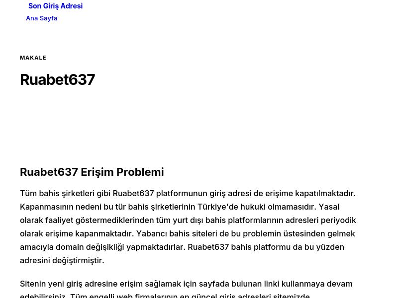 Ruabet637 - Son Giriş Adresi - Ekran Görüntüsü