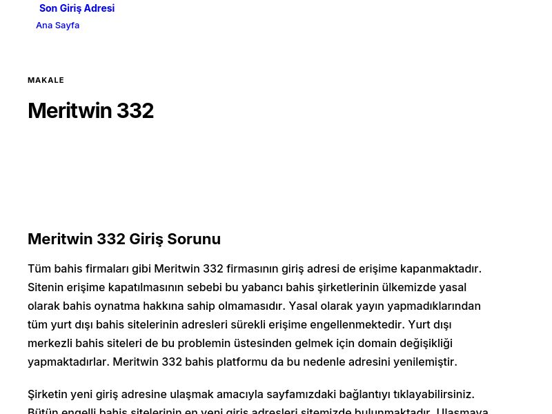 Meritwin 332 - Son Giriş Adresi - Ekran Görüntüsü