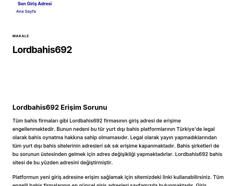 Lordbahis692 - Son Giriş Adresi - Ekran Görüntüsü