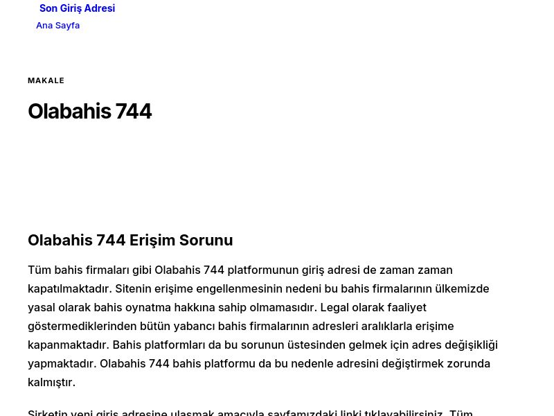Olabahis 744 - Son Giriş Adresi - Ekran Görüntüsü