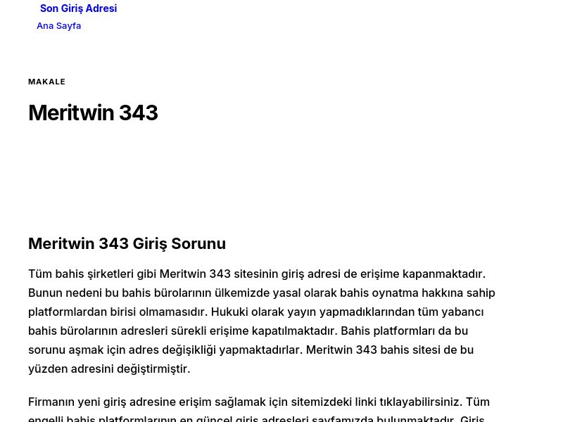 Meritwin 343 - Son Giriş Adresi - Ekran Görüntüsü