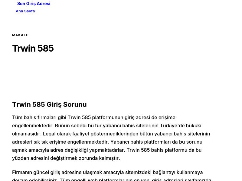 Trwin 585 - Son Giriş Adresi - Ekran Görüntüsü