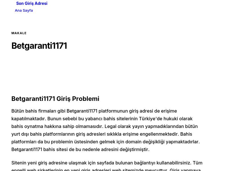 Betgaranti1171 - Son Giriş Adresi - Ekran Görüntüsü