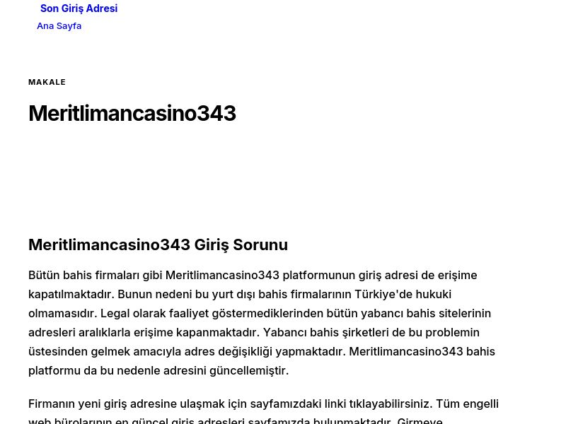 Meritlimancasino343 - Son Giriş Adresi - Ekran Görüntüsü
