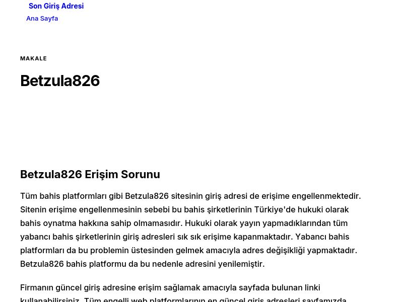 Betzula826 - Son Giriş Adresi - Ekran Görüntüsü