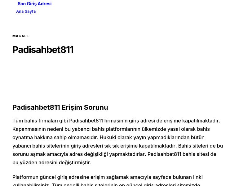 Padisahbet811 - Son Giriş Adresi - Ekran Görüntüsü