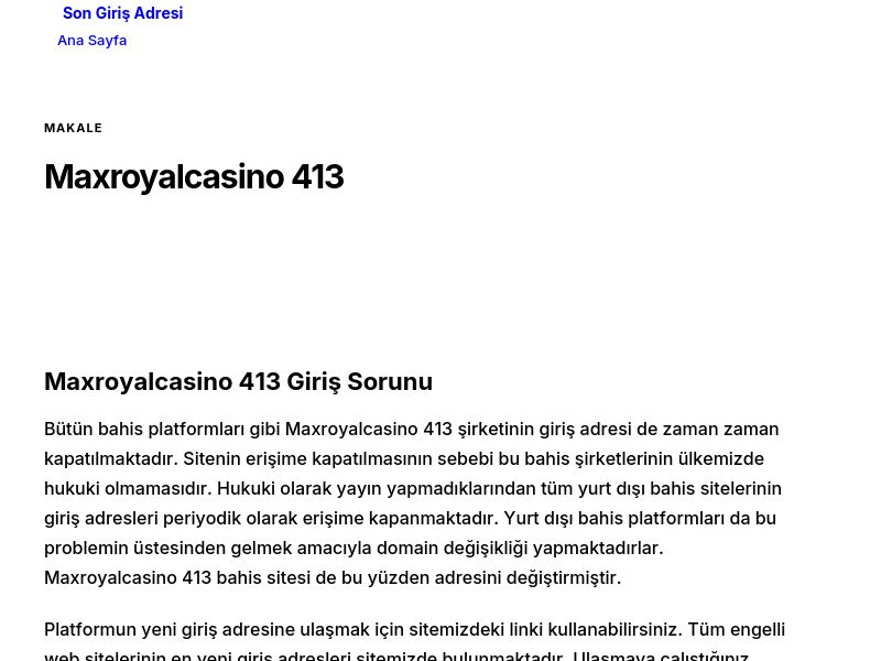 Maxroyalcasino 413 - Son Giriş Adresi - Ekran Görüntüsü