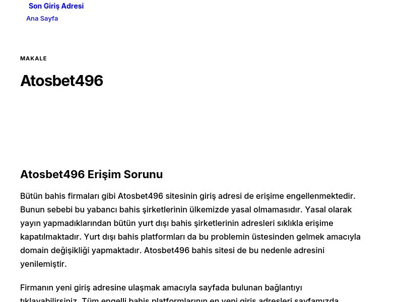 Atosbet496 - Son Giriş Adresi - Ekran Görüntüsü