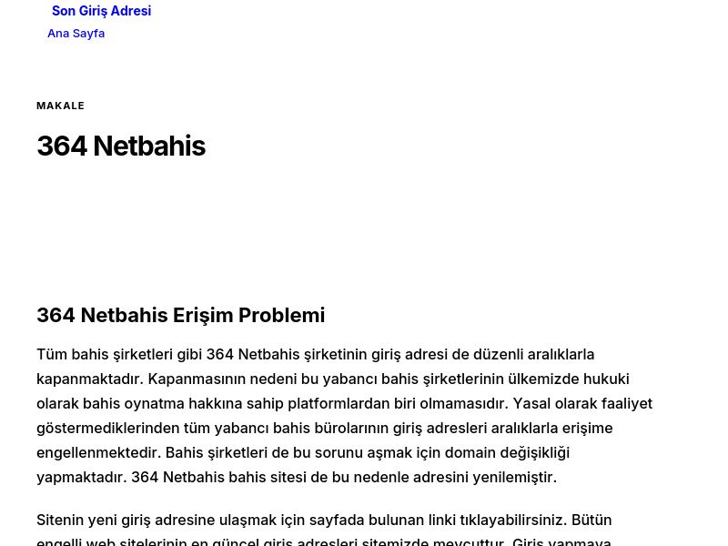 364 Netbahis - Son Giriş Adresi - Ekran Görüntüsü