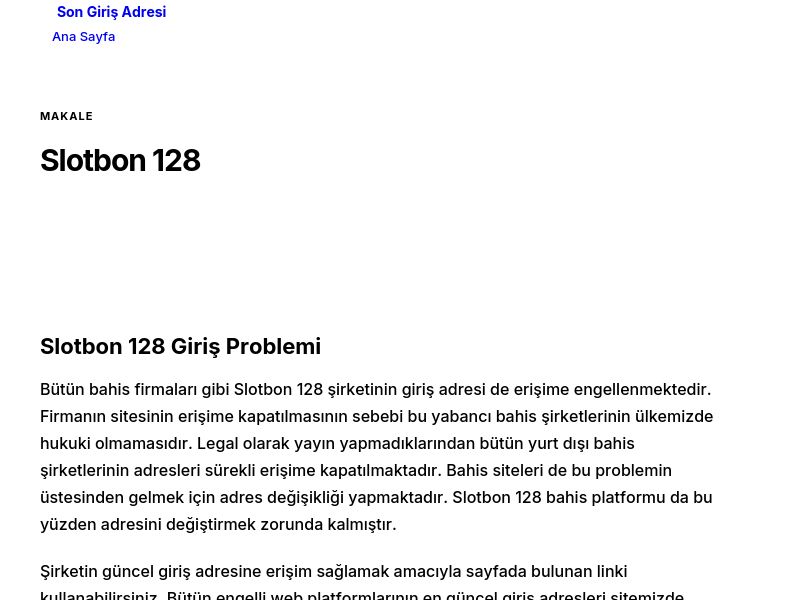 Slotbon 128 - Son Giriş Adresi - Ekran Görüntüsü