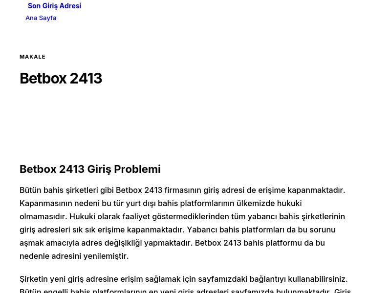 Betbox 2413 - Son Giriş Adresi - Ekran Görüntüsü