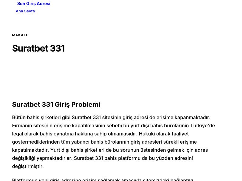 Suratbet 331 - Son Giriş Adresi - Ekran Görüntüsü