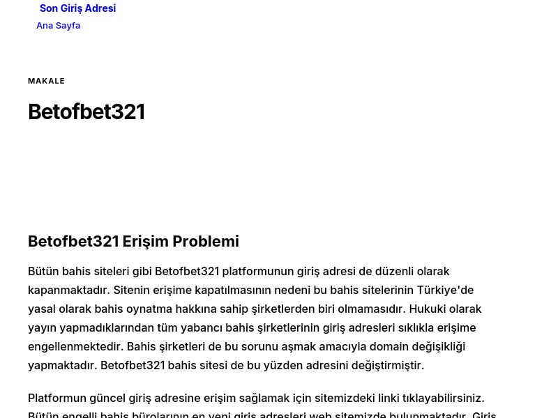 Betofbet321 - Son Giriş Adresi - Ekran Görüntüsü