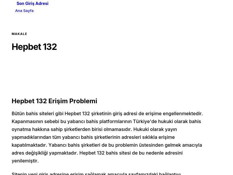 Hepbet 132 - Son Giriş Adresi - Ekran Görüntüsü