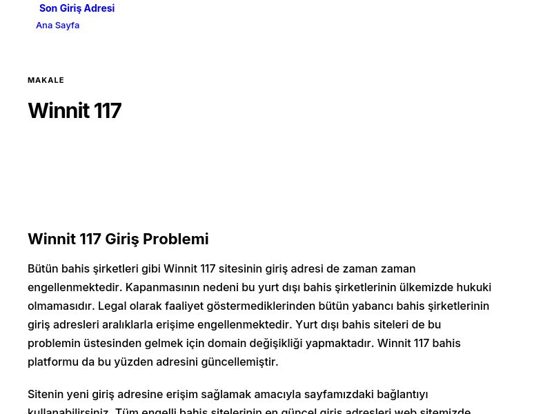 Winnit 117 - Son Giriş Adresi - Ekran Görüntüsü