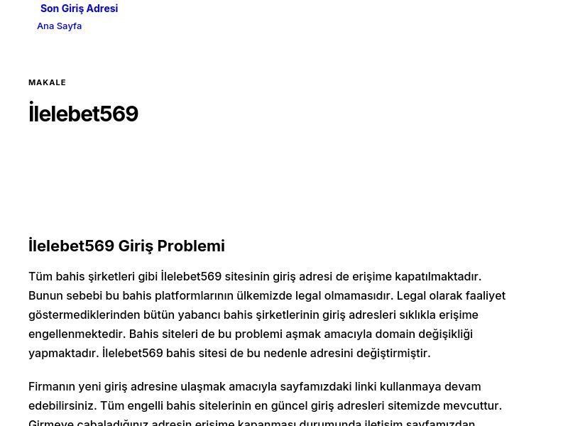 İlelebet569 - Son Giriş Adresi - Ekran Görüntüsü
