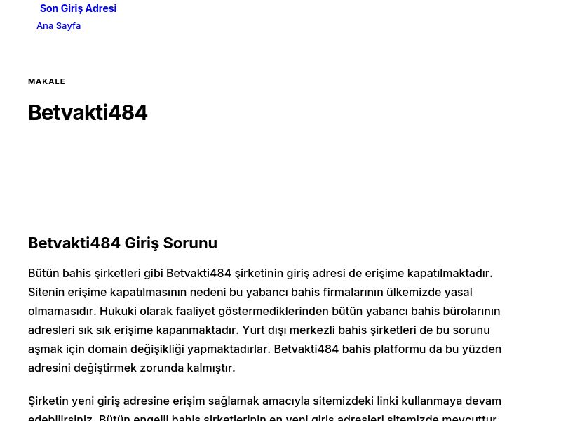 Betvakti484 - Son Giriş Adresi - Ekran Görüntüsü