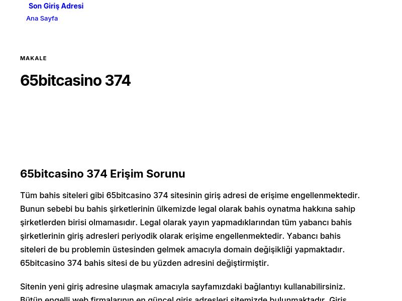 65bitcasino 374 - Son Giriş Adresi - Ekran Görüntüsü