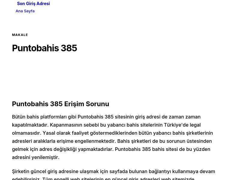 Puntobahis 385 - Son Giriş Adresi - Ekran Görüntüsü