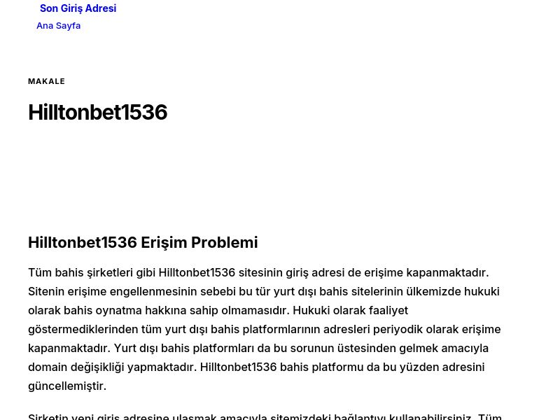 Hilltonbet1536 - Son Giriş Adresi - Ekran Görüntüsü