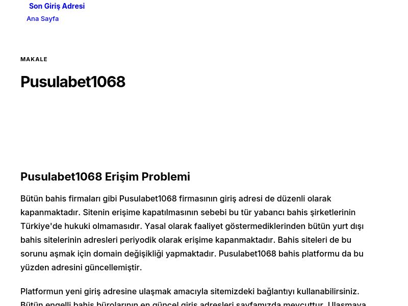 Pusulabet1068 - Son Giriş Adresi - Ekran Görüntüsü