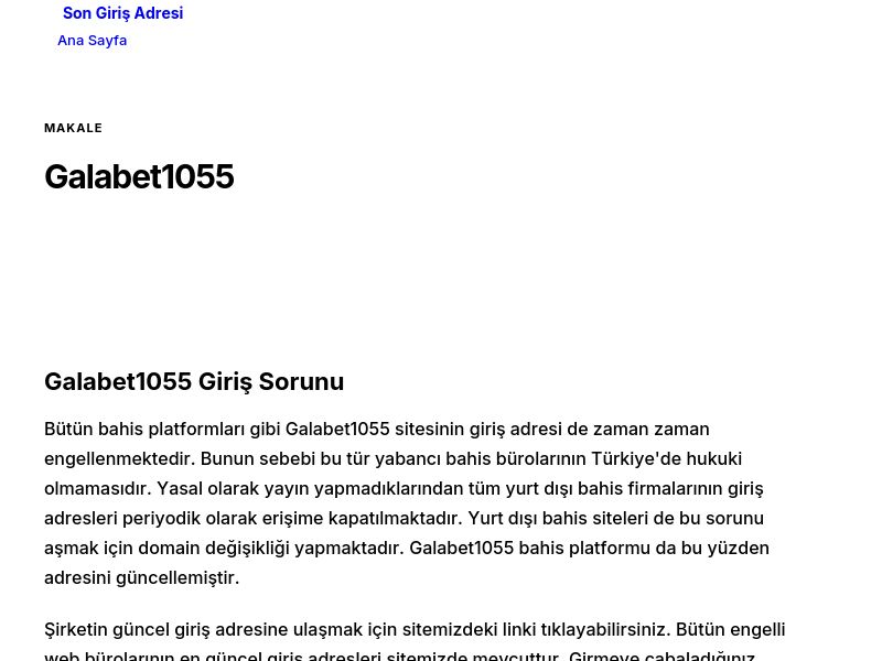 Galabet1055 - Son Giriş Adresi - Ekran Görüntüsü