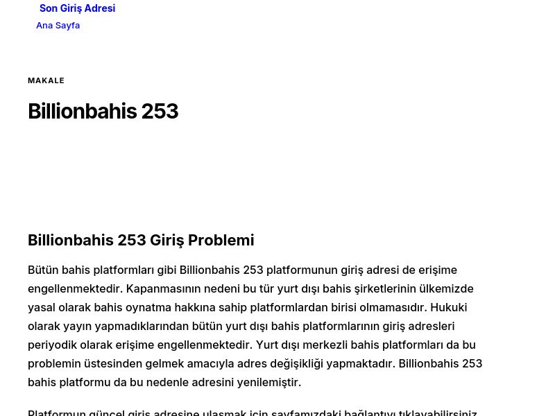 Billionbahis 253 - Son Giriş Adresi - Ekran Görüntüsü
