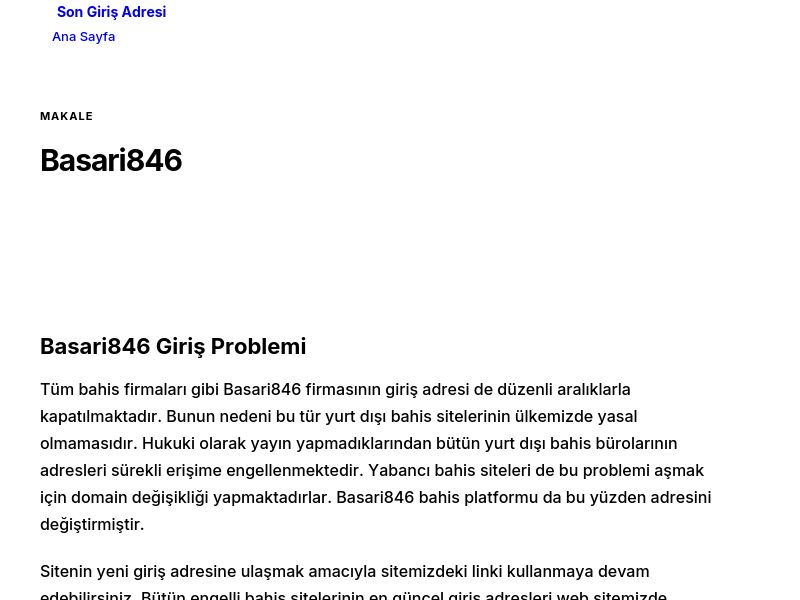 Basari846 - Son Giriş Adresi - Ekran Görüntüsü