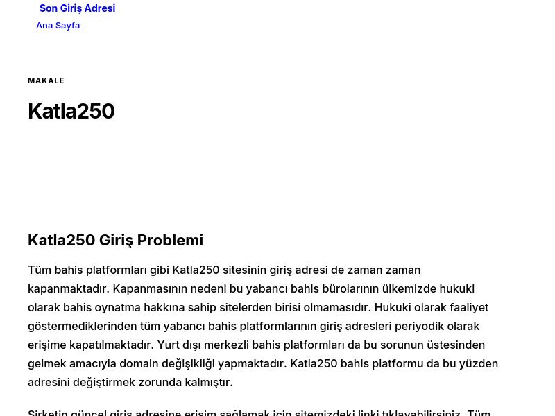 Katla250 - Son Giriş Adresi - Ekran Görüntüsü